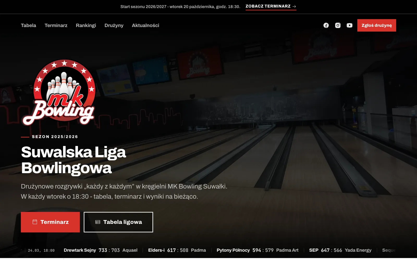 Strona i system Suwalskiej Ligi Bowlingowej
