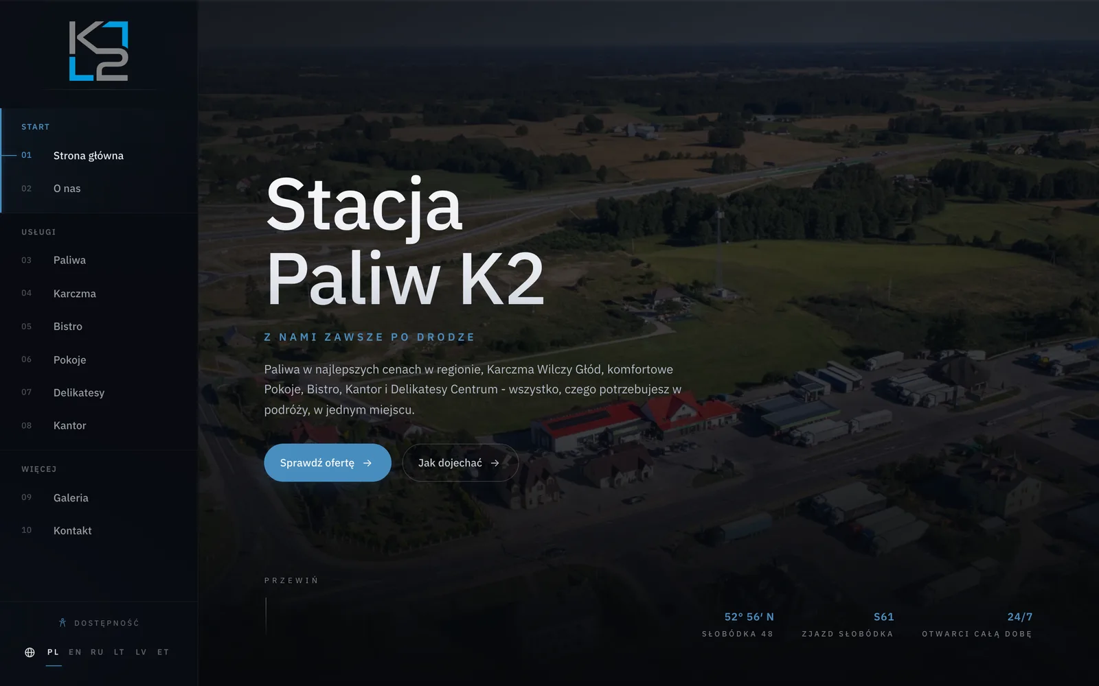 Stacja Paliw K2 w Slobodce przy trasie S61
